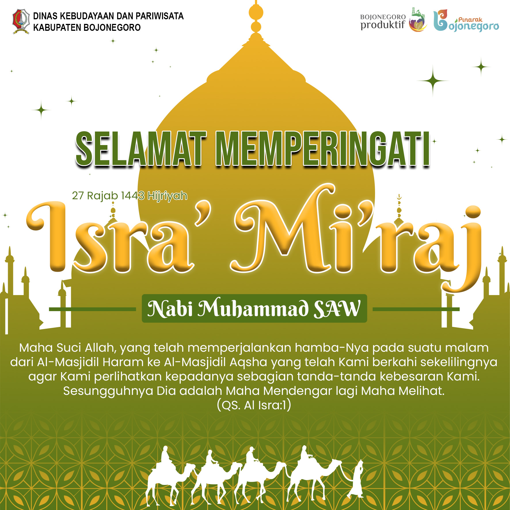 SELAMAT MEMPERINGATI ISRA' MI'RAJ NABI MUHAMMAD SAW